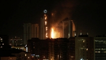 Площадь пожара в «Грозном-Сити» превышает 5 тыс. кв. метров 